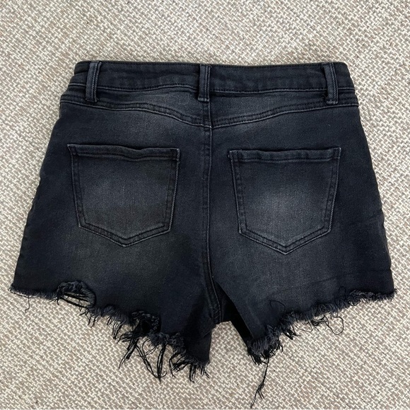 Sincerely Jules Black Distressed Denim Shorts - Picture 5 of 6